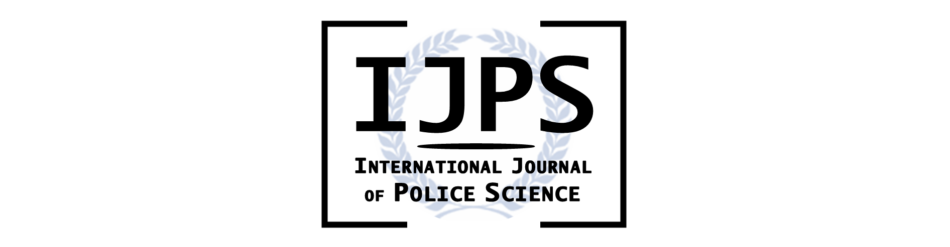 Blue laurel wreath behind words IJPS International Journal of Police Science